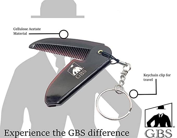 G.B.S Handmade Saw-cut Men's Beard Mustache Folding Comb