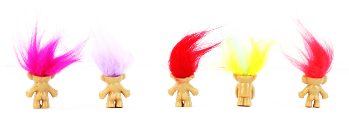 Mini Troll Dolls - 1”x2.5” Tall 1980s 1990s Novelty POP Toy 