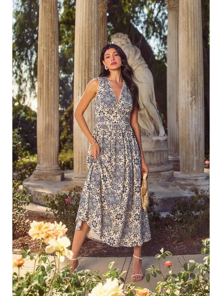 Summer in Capri Scalloped Lace Maxi Dress