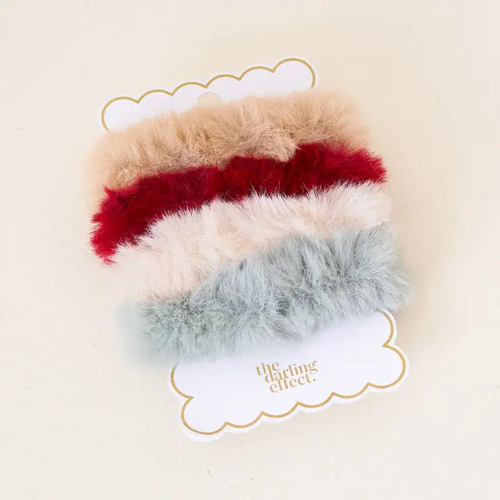 Faux Fur Scrunchie Set | Set of 4