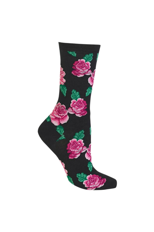 HOTSOX Women's Pink Rose Crew Socks