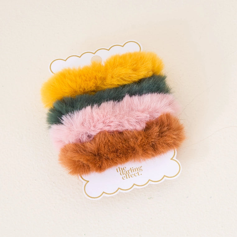 Faux Fur Scrunchie Set | Set of 4