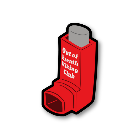 Out of Breath Hiking Club Inhaler Sticker