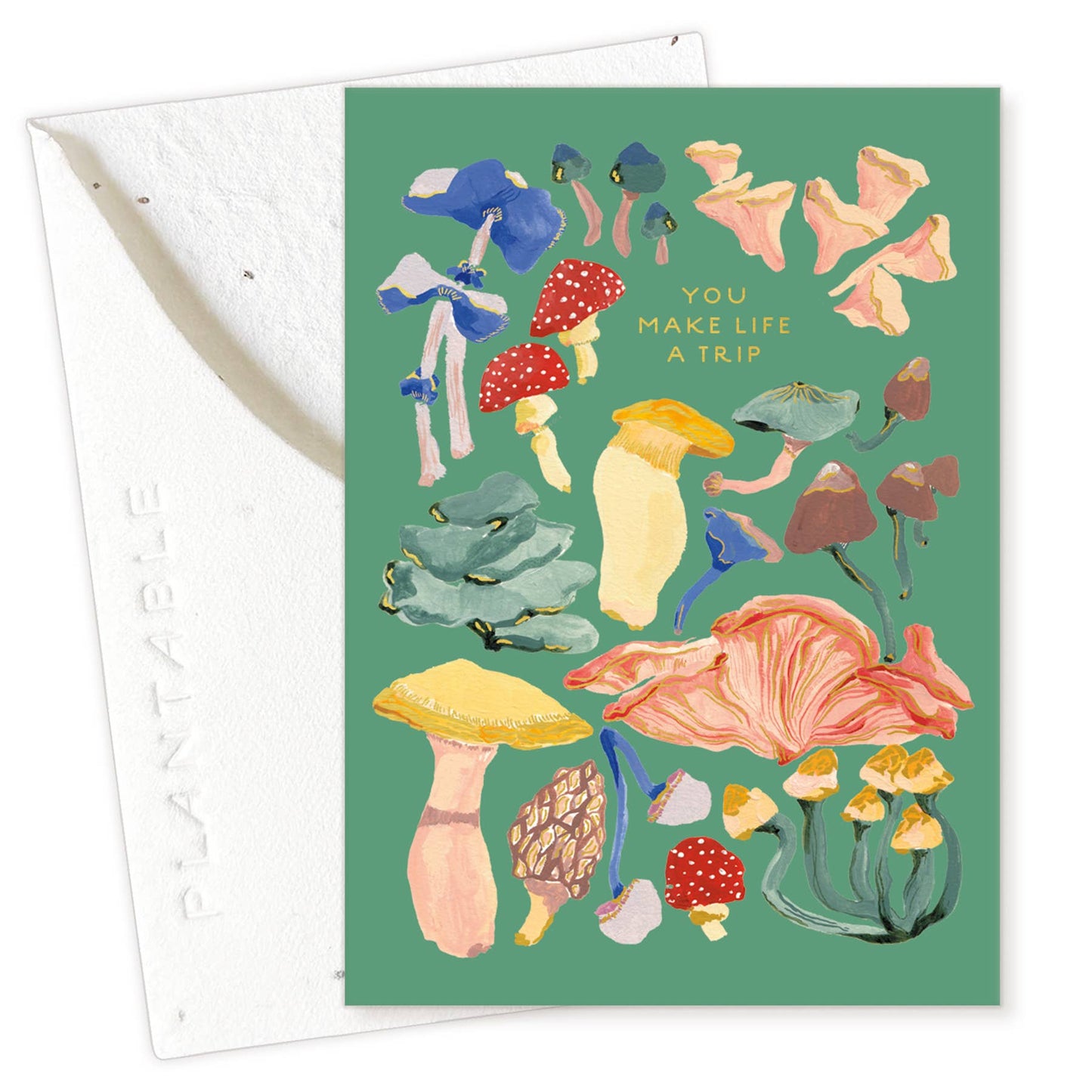 Shrooms Sprout - Friendship Mini Greeting Card (2.5" x 3.5")