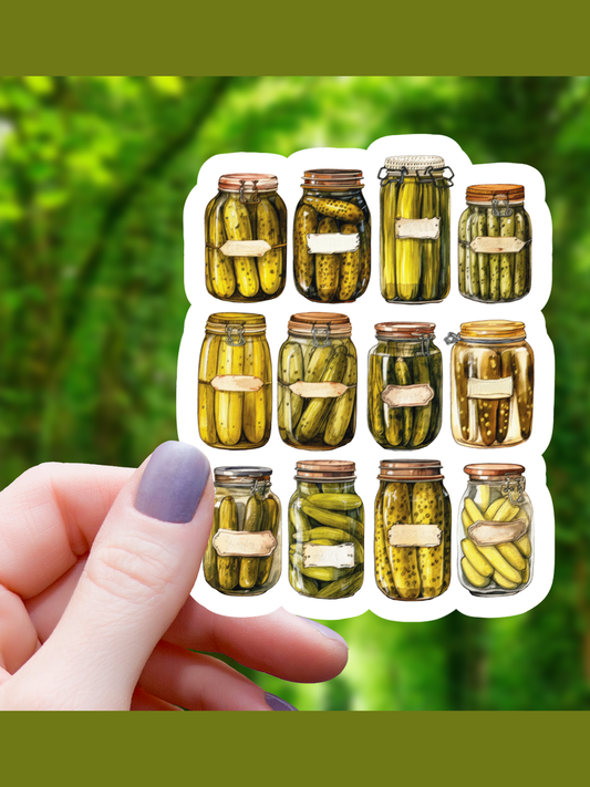 Realistic Pickle Collage Sticker - 3"