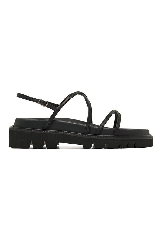 THE ARIZONA Leather Strappy Sandal | Black