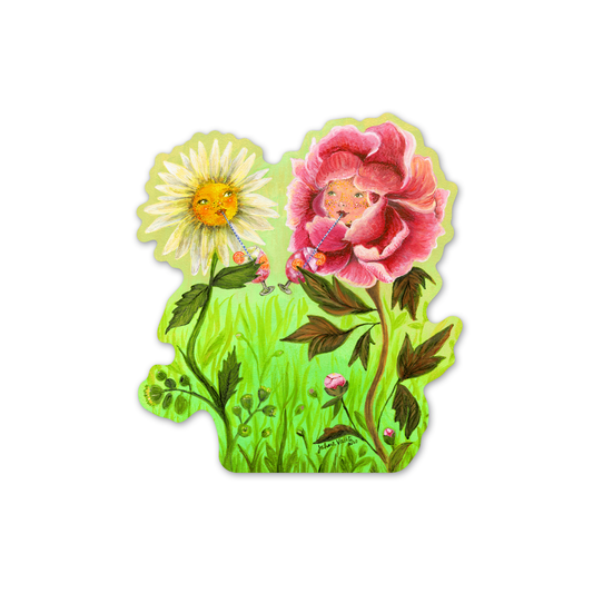 Happy Hour Flowers Sticker // Die Cut Vinyl Sticker