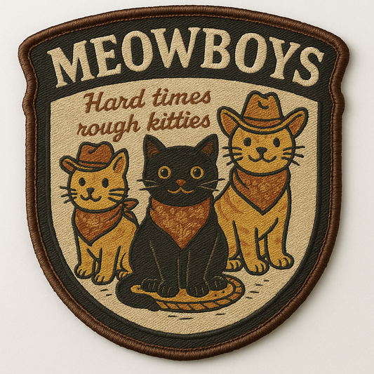 Meowboys – Western Cat Patch Style Sticker
