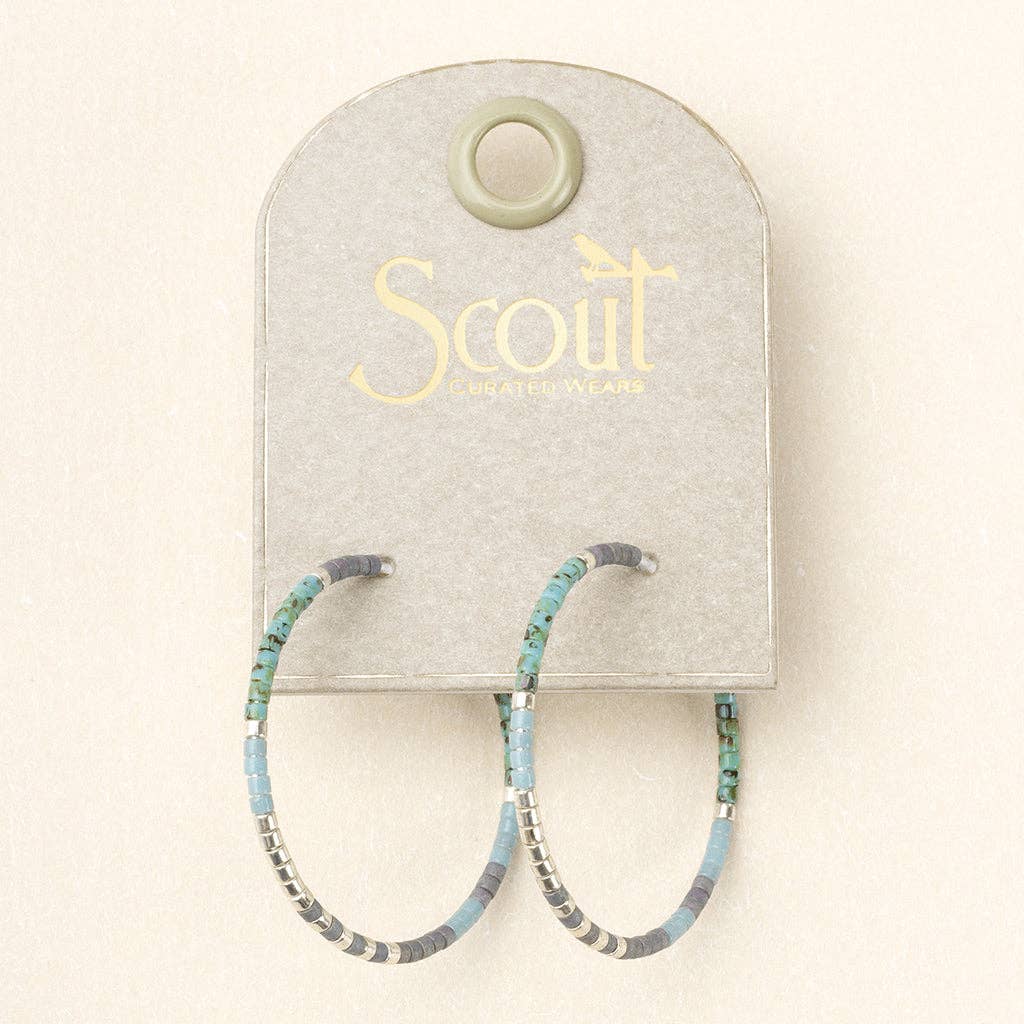 Chromacolor Miyuki Small Hoop | Turquoise Multi/Silver