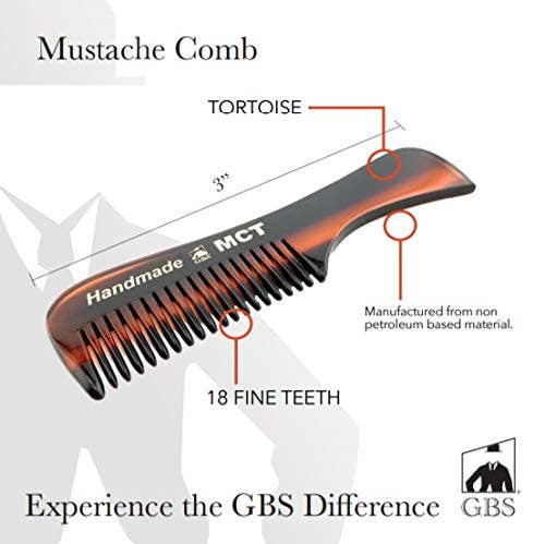 G.B.S MCT Moustache Comb Fine Toothed 3"