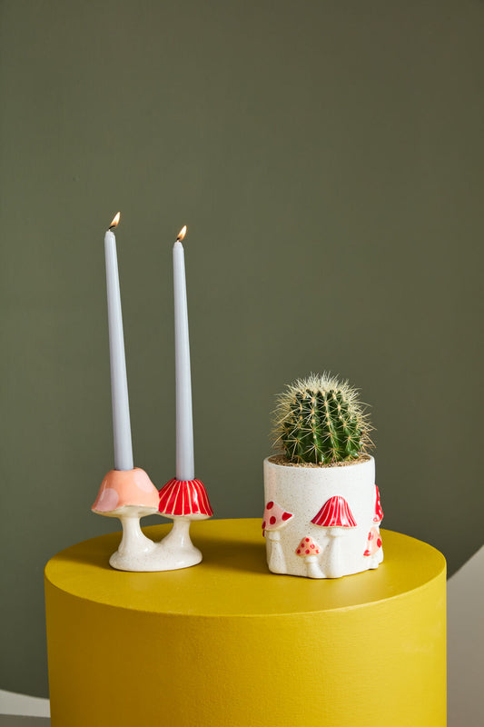 Cheerful Mushroom Candle Taper