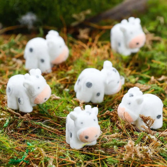 Flocked Mini Baby Cows