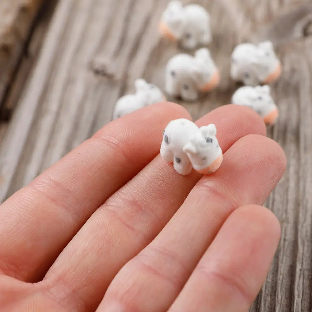Flocked Mini Baby Cows