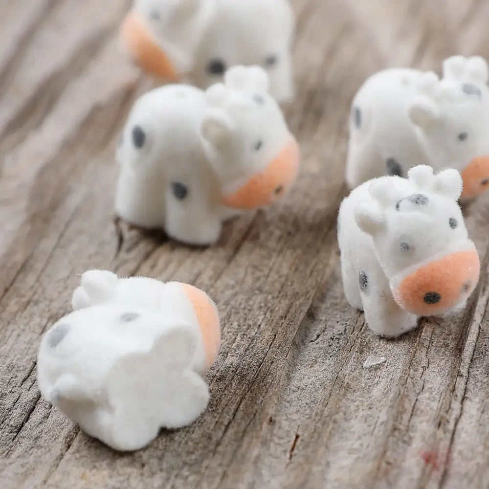 Flocked Mini Baby Cows