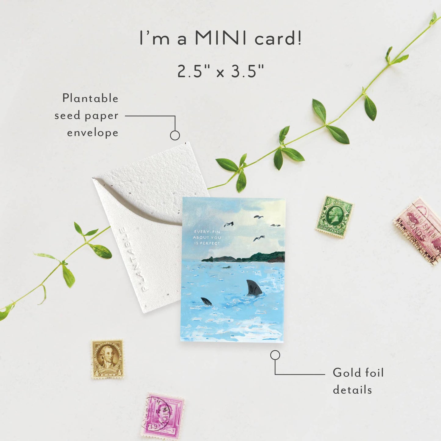 Fin Sprout - Love + Friendship Mini Greet 2.5 x 3.5