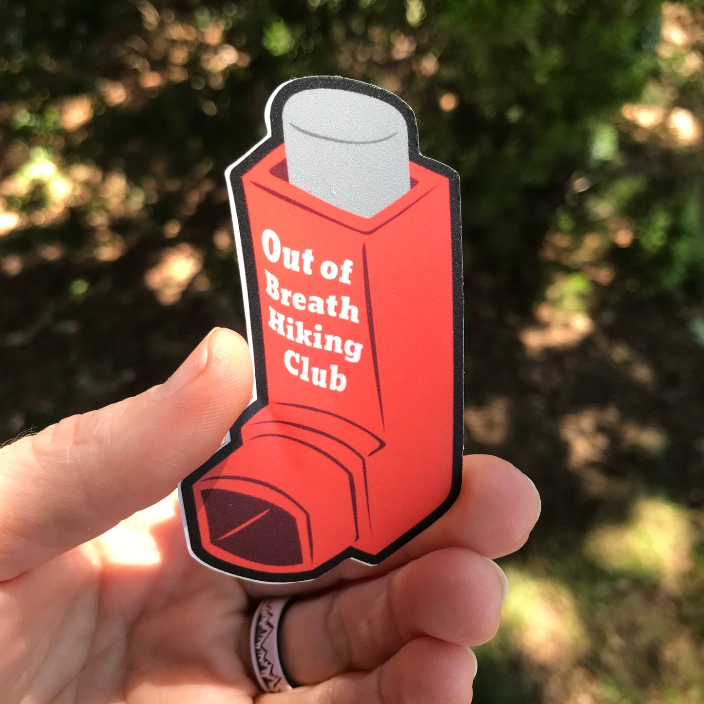 Out of Breath Hiking Club Inhaler Sticker