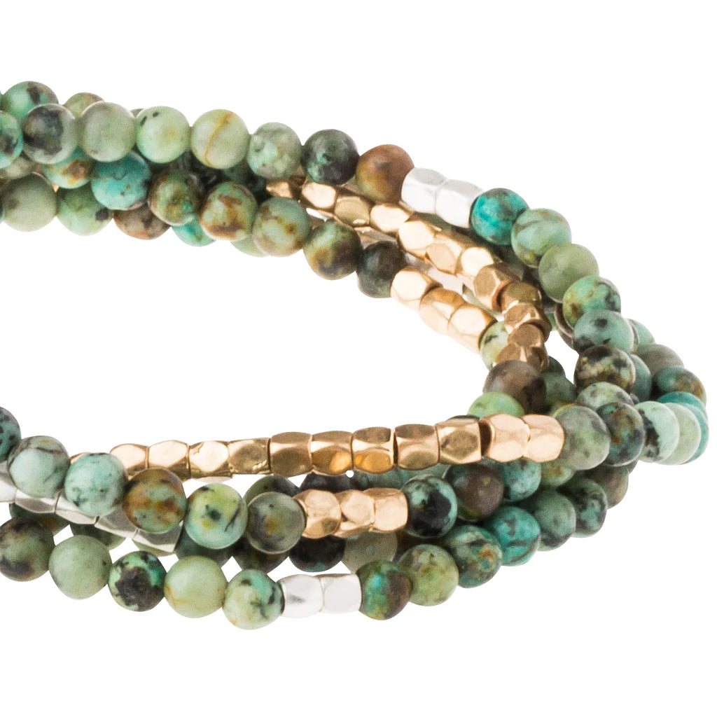 Stone Wrap Necklace & Bracelet | African Turquoise