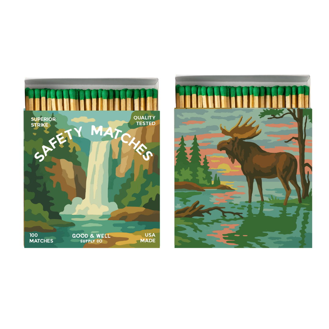 Waterfall & Moose Matchbox - Paint-By-Number Collection