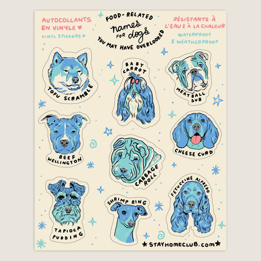 Food Dogs Mega Sticker Sheet