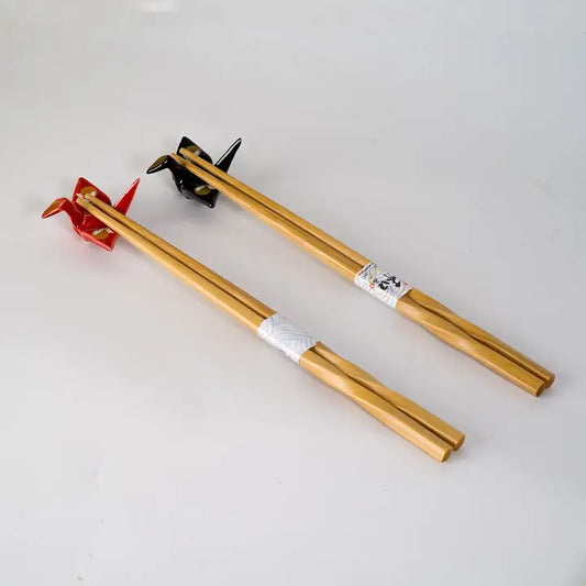 Crane Moon Design Origami Crane 2 Pair Chopsticks and Chopsticks Rests Gift Set