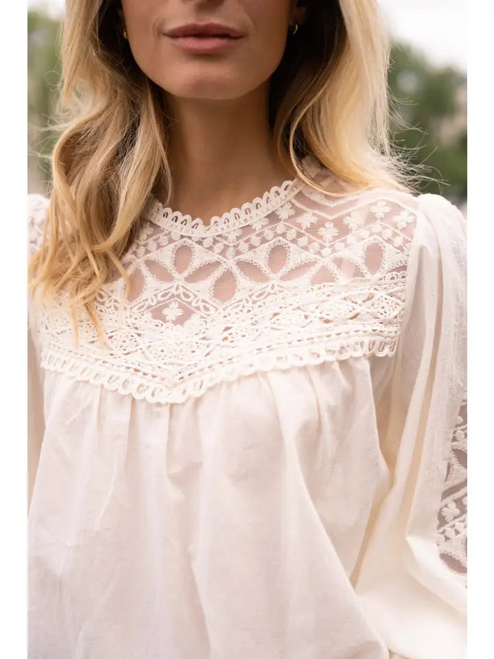 Philippa Cotton & Lace Blouse