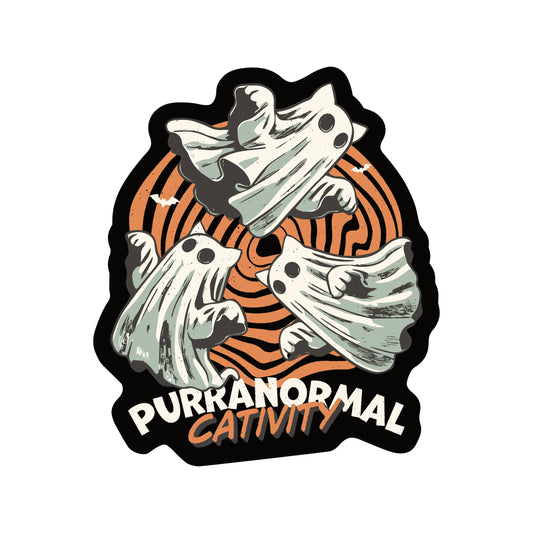 Halloween Fall Cats Ghost Pets High Quality Vinyl Sticker