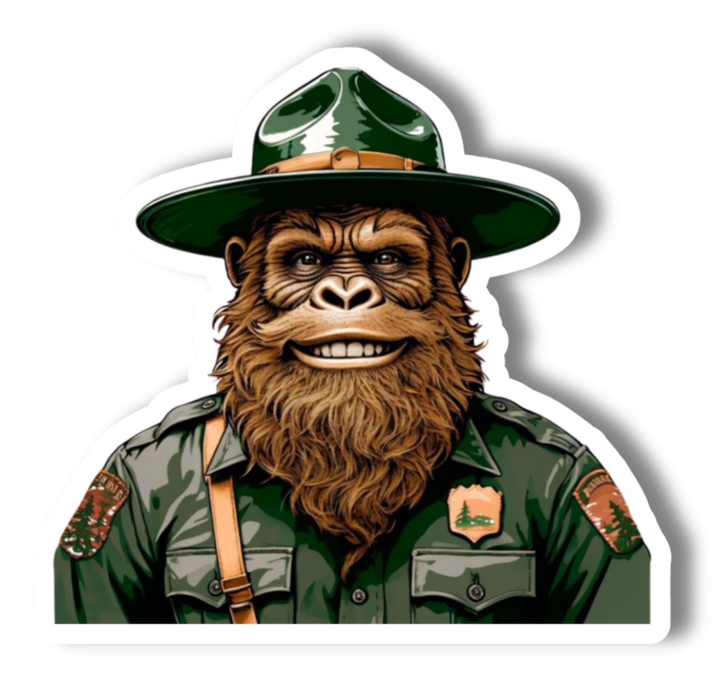 Happy Park Ranger Bigfoot Vinyl  Sticker