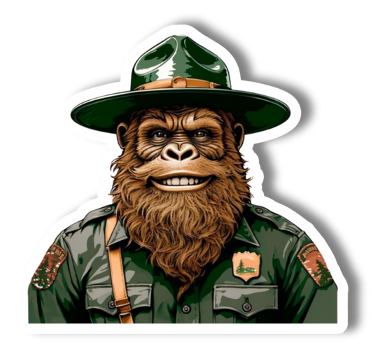 Happy Park Ranger Bigfoot Vinyl  Sticker