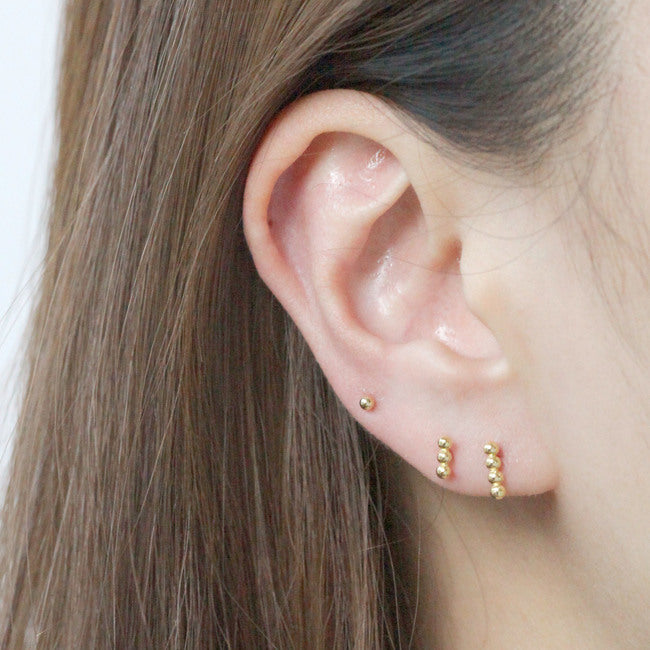 Tiny Four Dot Screw Back Earring