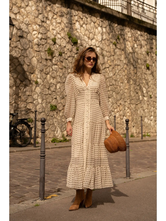 Avril Long Dress | Bohemian Print