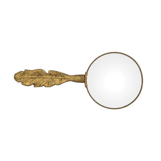 Pewter Magnifying Glass With Feather Handle