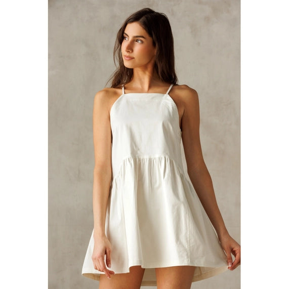 Off White Halter Mini Dress