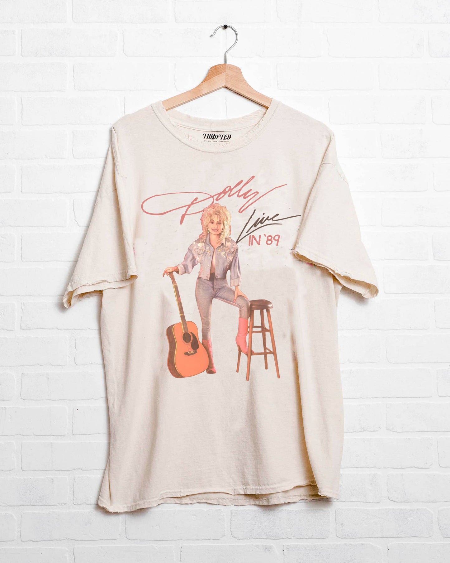 Dolly Parton Live in '89 Off White Thrifted Graphic Tee