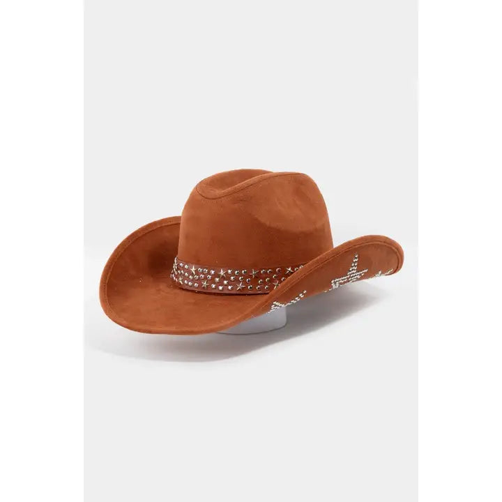 Embroidered Star Studded Western Cowboy Hat