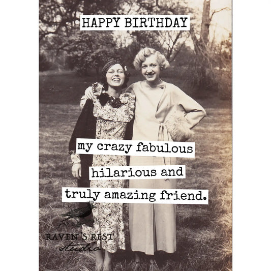 My Crazy Fabulous Friend | Vintage Birthday Card