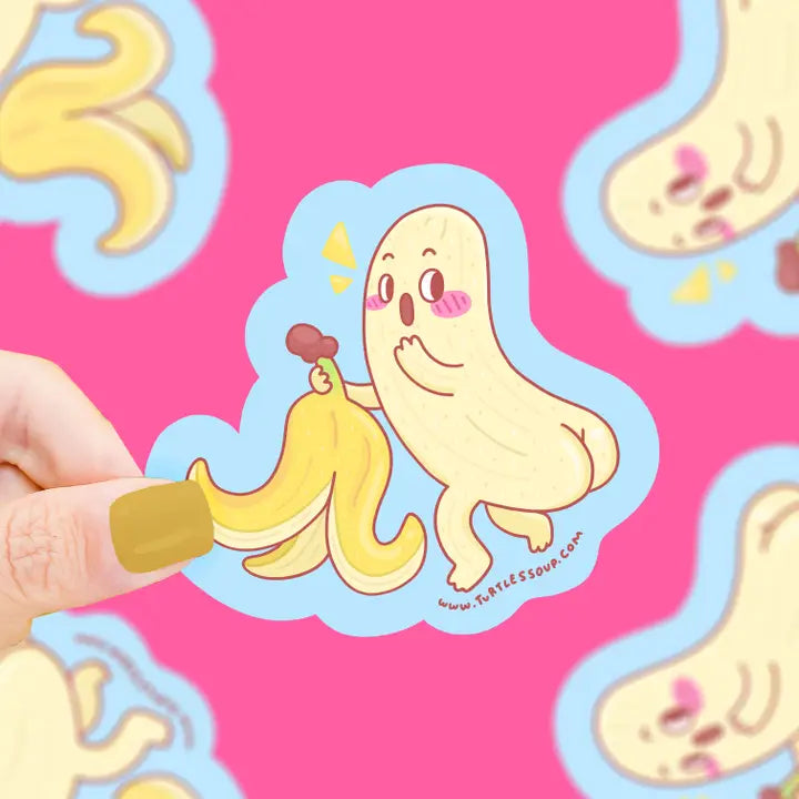 Naked Banana Butt Peel Funny Vinyl Sticker