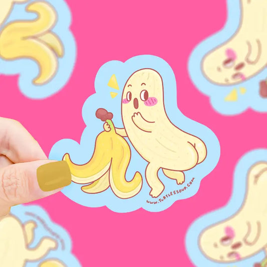 Naked Banana Butt Peel Funny Vinyl Sticker