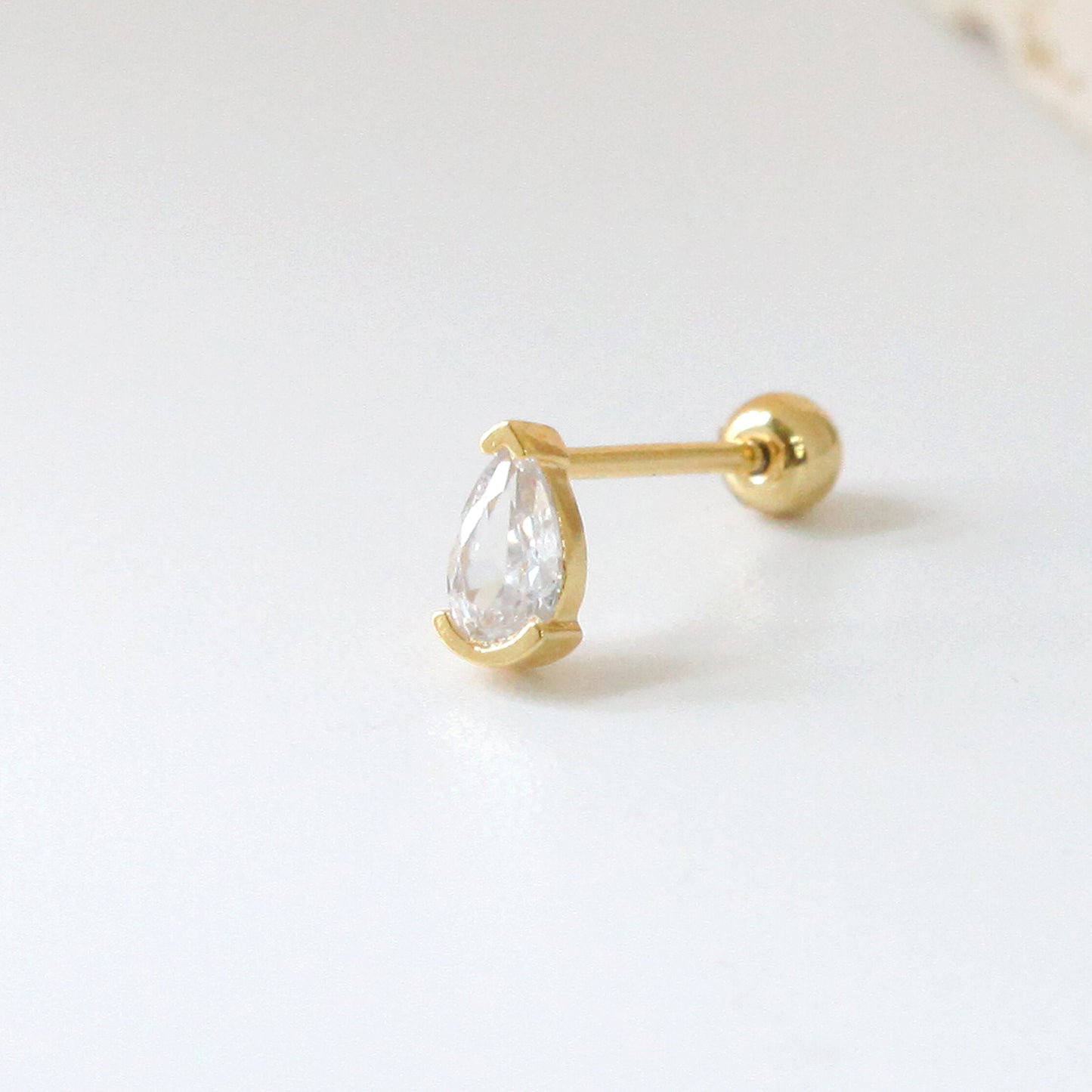 Tiny Teardrop Screw Back Earring