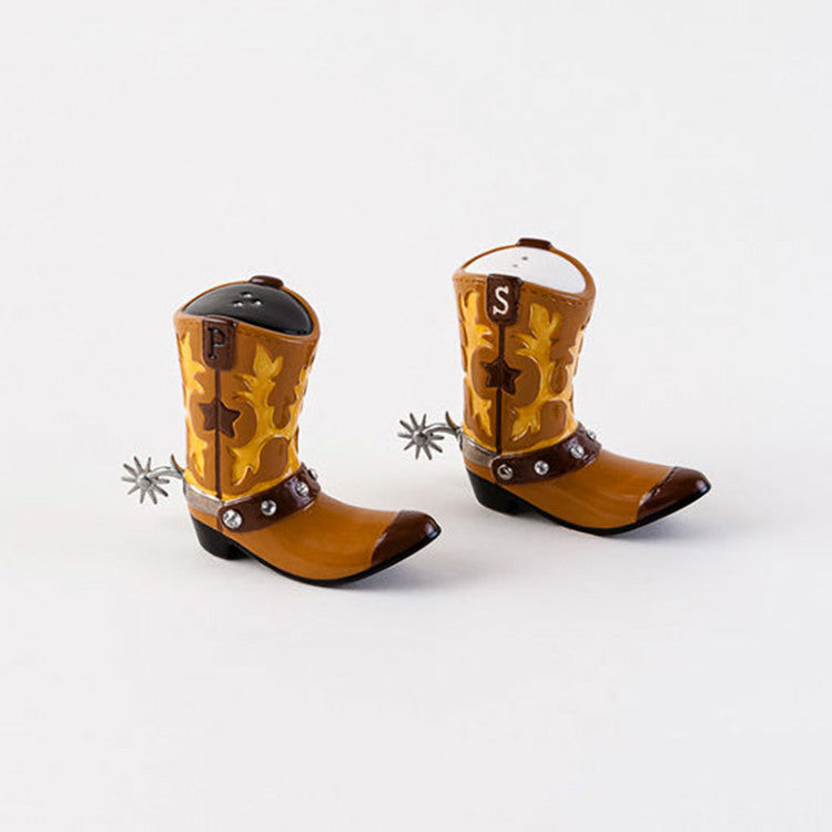 Ceramic Cowboy Boots Salt & Pepper Shakers 3.5"