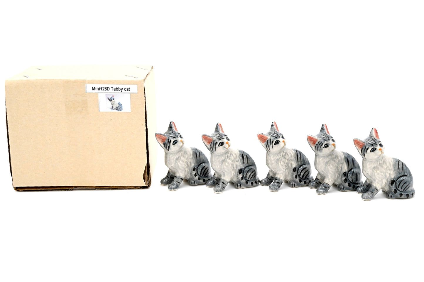 Miniature Ceramic Tiny Tabby Cat | Individual