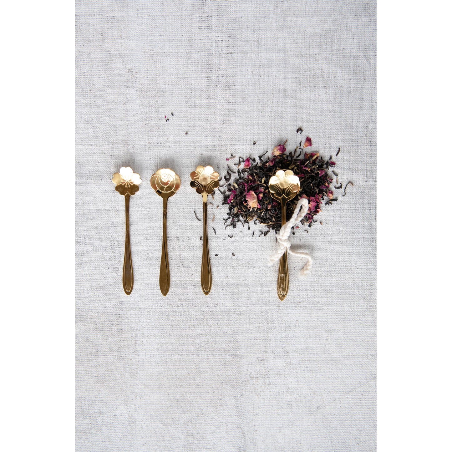 Stainless Steel Flower Shaped Spoons Set of 3