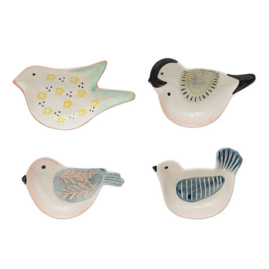 Decorative Ceramic Bird Trinket Dish, 4 Colors