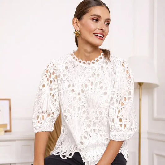 Daisy Guipure Lace Top