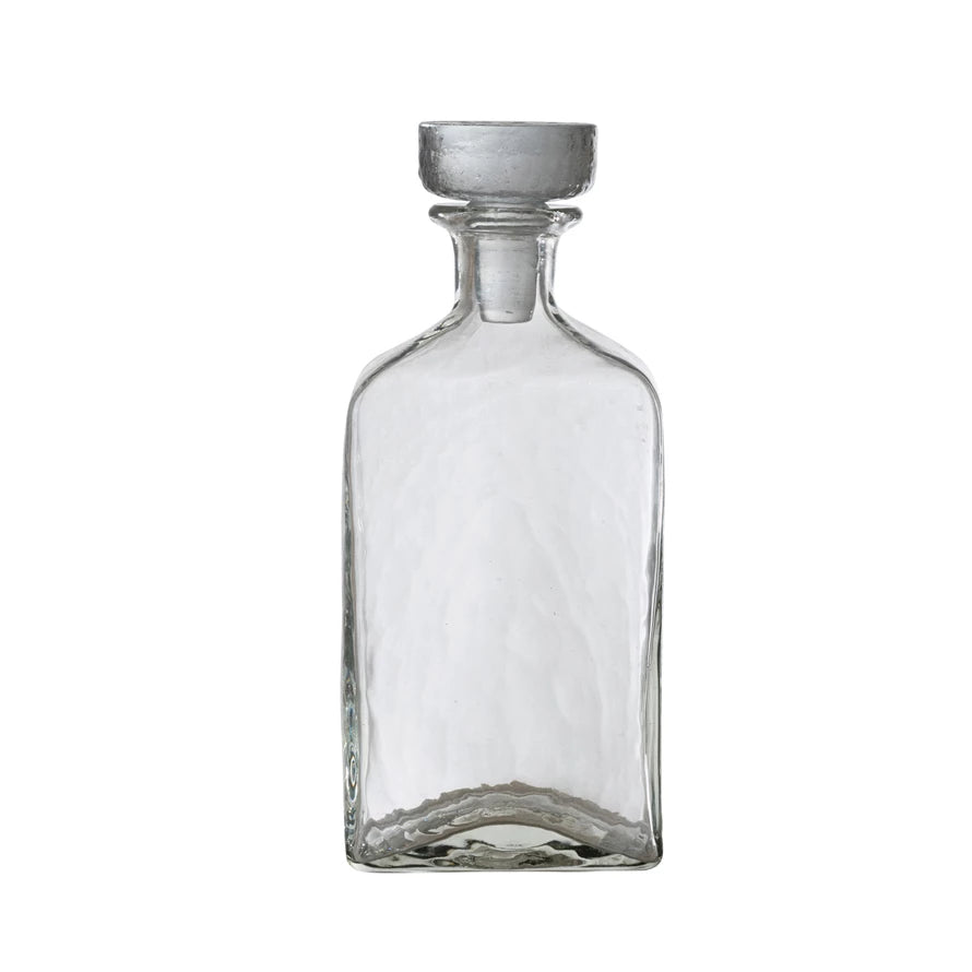 Hammered Glass Square Decanter