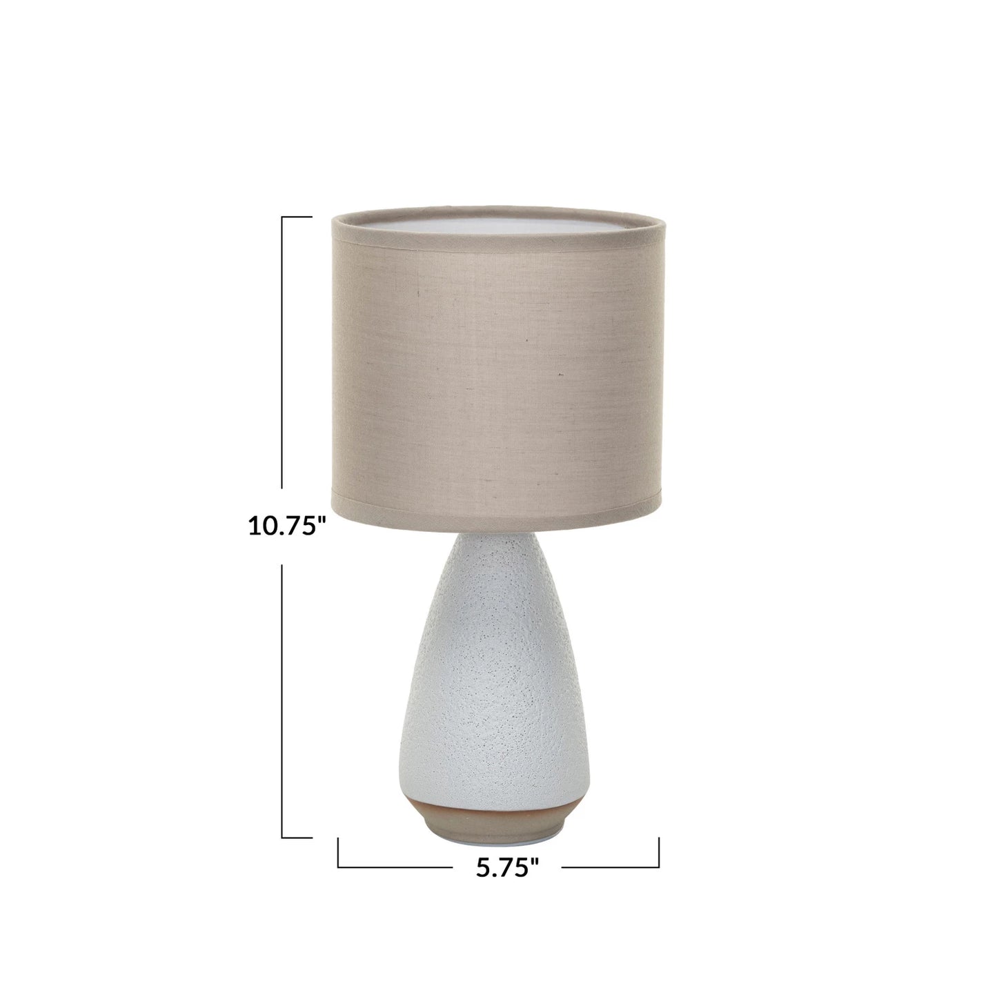 Coarse Stoneware Table Lamp with Linen Shade