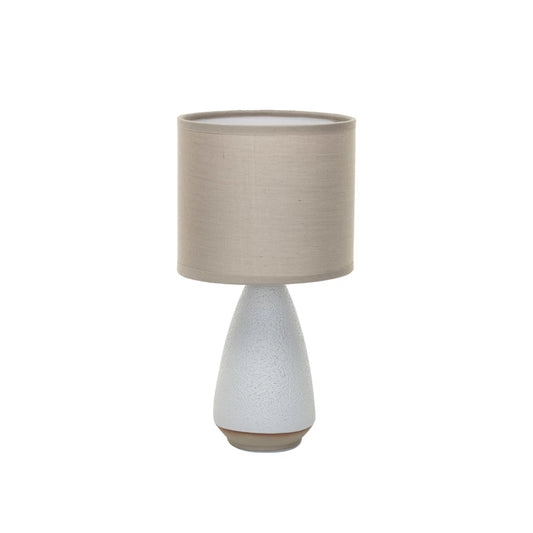 Coarse Stoneware Table Lamp with Linen Shade
