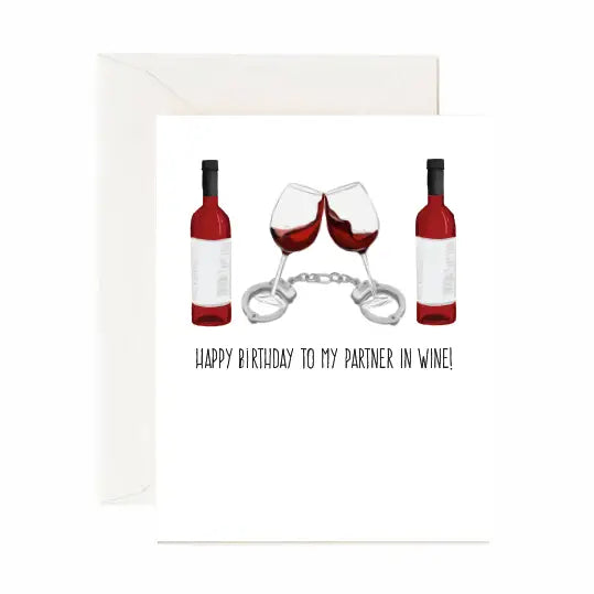 Happy Birthday To My Partner in Wine - Greeting Card
