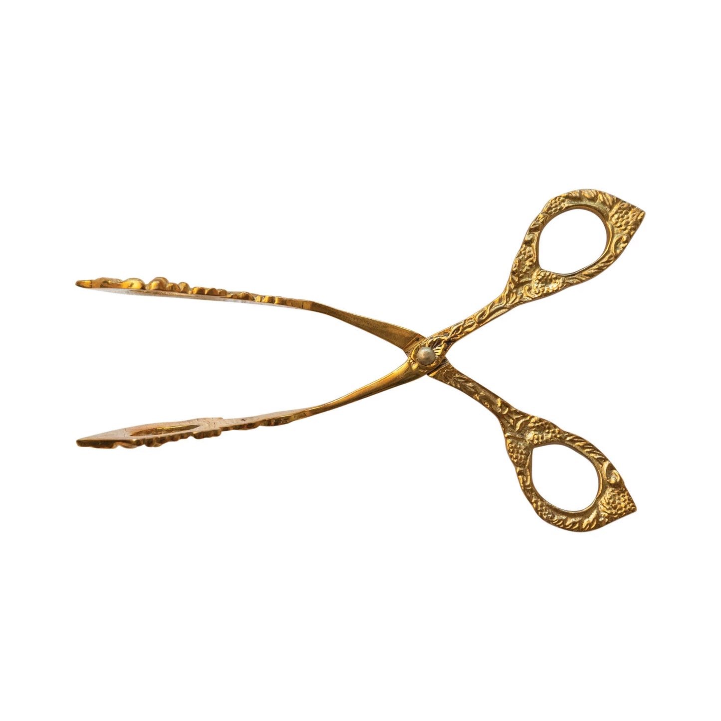 Embossed Brass Grape Vine Shaped Tongs