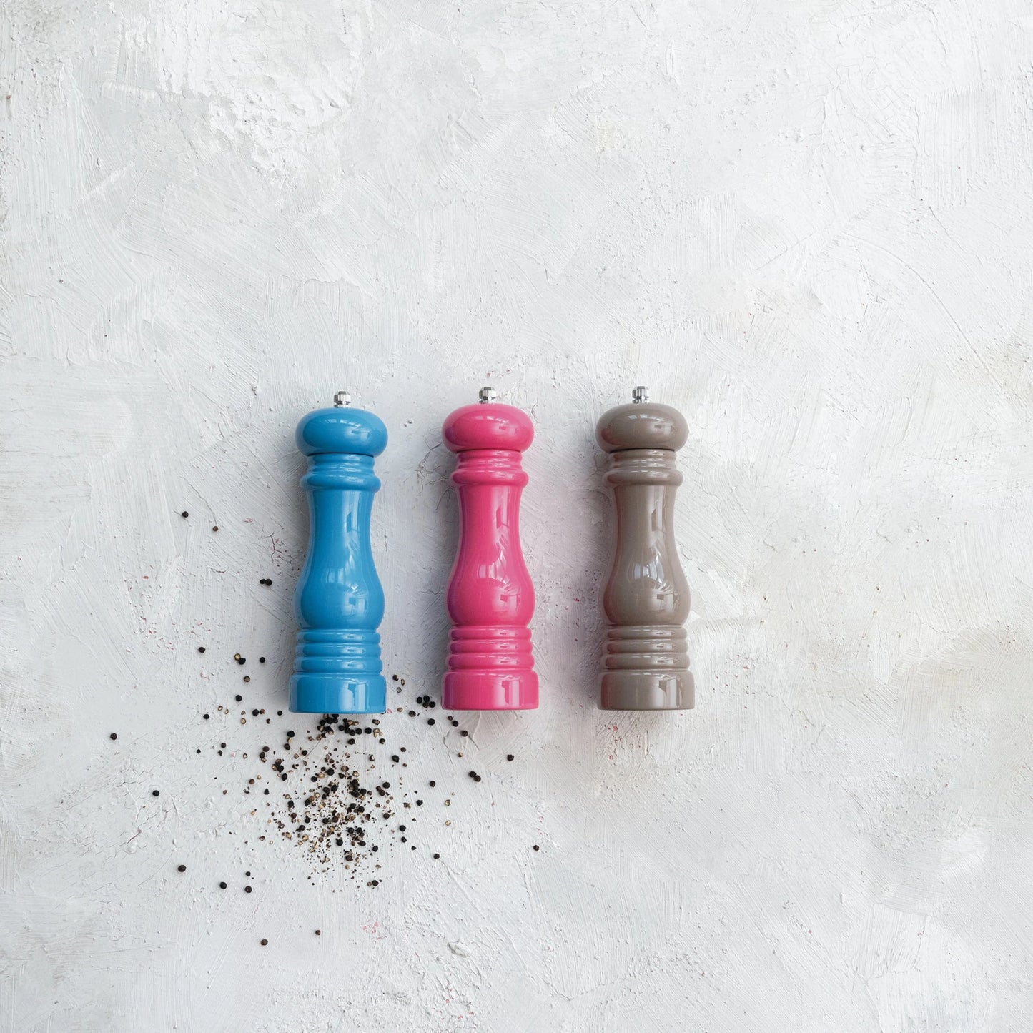 Enameled Rubberwood Salt/Pepper Mill