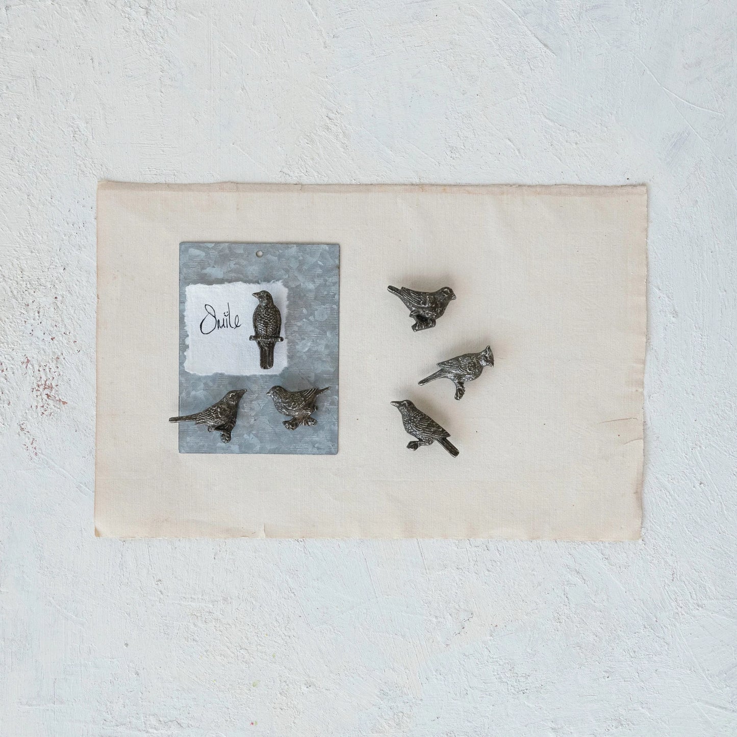 Pewter Bird Magnets on Card